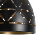 GLOBOSTAR® COOLIE 01475 Μοντέρνο Κρεμαστό Φωτιστικό Οροφής με Ντουί 1 x E27 AC 220-240V IP20 - Μαύρο & Χρυσό - Μ13 x Π13 x Υ14cm - Image 8