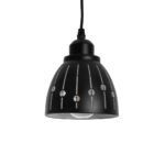 GLOBOSTAR® COOLIE 01476 Μοντέρνο Κρεμαστό Φωτιστικό Οροφής με Ντουί 1 x E27 AC 220-240V IP20 - Μαύρο & Ασημί - Μ12.5 x Π12.5 x Υ11.5cm - Image 2