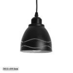 GLOBOSTAR® COOLIE 01477 Μοντέρνο Κρεμαστό Φωτιστικό Οροφής με Ντουί 1 x E27 AC 220-240V IP20 - Μαύρο & Ασημί - Μ12.5 x Π12.5 x Υ11.5cm