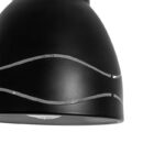 GLOBOSTAR® COOLIE 01477 Μοντέρνο Κρεμαστό Φωτιστικό Οροφής με Ντουί 1 x E27 AC 220-240V IP20 - Μαύρο & Ασημί - Μ12.5 x Π12.5 x Υ11.5cm - Image 4