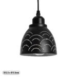 GLOBOSTAR® COOLIE 01482 Μοντέρνο Κρεμαστό Φωτιστικό Οροφής με Ντουί 1 x E27 AC 220-240V IP20 - Μαύρο & Ασημί - Μ12.5 x Π12.5 x Υ11.5cm