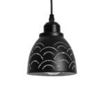 GLOBOSTAR® COOLIE 01482 Μοντέρνο Κρεμαστό Φωτιστικό Οροφής με Ντουί 1 x E27 AC 220-240V IP20 - Μαύρο & Ασημί - Μ12.5 x Π12.5 x Υ11.5cm - Image 2