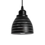 GLOBOSTAR® COOLIE 01483 Μοντέρνο Κρεμαστό Φωτιστικό Οροφής με Ντουί 1 x E27 AC 220-240V IP20 - Μαύρο & Ασημί - Μ12.5 x Π12.5 x Υ11.5cm - Image 2