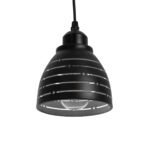 GLOBOSTAR® COOLIE 01483 Μοντέρνο Κρεμαστό Φωτιστικό Οροφής με Ντουί 1 x E27 AC 220-240V IP20 - Μαύρο & Ασημί - Μ12.5 x Π12.5 x Υ11.5cm - Image 6