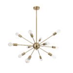 GLOBOSTAR® MILANO 01485 Μοντέρνο Φωτιστικό Οροφής με Ντουί 12 x E27 AC 220-240V IP20 - Χρυσό - Μ80 x Π80 x Υ80cm - Image 2