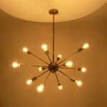 GLOBOSTAR® MILANO 01485 Μοντέρνο Φωτιστικό Οροφής με Ντουί 12 x E27 AC 220-240V IP20 - Χρυσό - Μ80 x Π80 x Υ80cm - Image 3