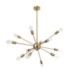 GLOBOSTAR® MILANO 01485 Μοντέρνο Φωτιστικό Οροφής με Ντουί 12 x E27 AC 220-240V IP20 - Χρυσό - Μ80 x Π80 x Υ80cm - Image 4