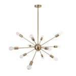 GLOBOSTAR® MILANO 01485 Μοντέρνο Φωτιστικό Οροφής με Ντουί 12 x E27 AC 220-240V IP20 - Χρυσό - Μ80 x Π80 x Υ80cm - Image 5