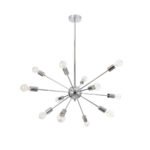 GLOBOSTAR® MILANO 01487 Μοντέρνο Φωτιστικό Οροφής με Ντουί 12 x E27 AC 220-240V IP20 - Ασημί - Μ80 x Π80 x Υ80cm - Image 2