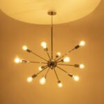 GLOBOSTAR® MILANO 01487 Μοντέρνο Φωτιστικό Οροφής με Ντουί 12 x E27 AC 220-240V IP20 - Ασημί - Μ80 x Π80 x Υ80cm - Image 3