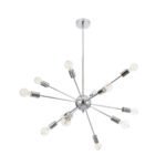 GLOBOSTAR® MILANO 01487 Μοντέρνο Φωτιστικό Οροφής με Ντουί 12 x E27 AC 220-240V IP20 - Ασημί - Μ80 x Π80 x Υ80cm - Image 4