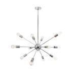 GLOBOSTAR® MILANO 01487 Μοντέρνο Φωτιστικό Οροφής με Ντουί 12 x E27 AC 220-240V IP20 - Ασημί - Μ80 x Π80 x Υ80cm - Image 5