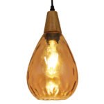 GLOBOSTAR® NOAH 01490 Μοντέρνο Κρεμαστό Φωτιστικό Οροφής με Ντουί 1 x E27 AC 220-240V IP20 - Μελί & Μπεζ - Μ16 x Π16 x Υ30cm - Image 2