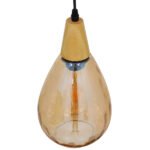 GLOBOSTAR® NOAH 01490 Μοντέρνο Κρεμαστό Φωτιστικό Οροφής με Ντουί 1 x E27 AC 220-240V IP20 - Μελί & Μπεζ - Μ16 x Π16 x Υ30cm - Image 4