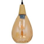 GLOBOSTAR® NOAH 01490 Μοντέρνο Κρεμαστό Φωτιστικό Οροφής με Ντουί 1 x E27 AC 220-240V IP20 - Μελί & Μπεζ - Μ16 x Π16 x Υ30cm - Image 5