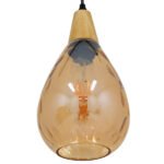 GLOBOSTAR® NOAH 01490 Μοντέρνο Κρεμαστό Φωτιστικό Οροφής με Ντουί 1 x E27 AC 220-240V IP20 - Μελί & Μπεζ - Μ16 x Π16 x Υ30cm - Image 6