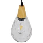 GLOBOSTAR® NOAH 01491 Μοντέρνο Κρεμαστό Φωτιστικό Οροφής με Ντουί 1 x E27 AC 220-240V IP20 - Διάφανο & Μπεζ - Μ16 x Π16 x Υ30cm - Image 3