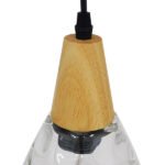 GLOBOSTAR® NOAH 01491 Μοντέρνο Κρεμαστό Φωτιστικό Οροφής με Ντουί 1 x E27 AC 220-240V IP20 - Διάφανο & Μπεζ - Μ16 x Π16 x Υ30cm - Image 6