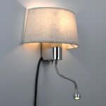 GLOBOSTAR® ELEGANT 01493 Μοντέρνο Φωτιστικό Τοίχου - Απλίκα Ξενοδοχείου Reading Light με Ντουί 1 x E27 LED 3W 360lm 36° AC 220-240V IP20 Θερμό Λευκό 2700K - Bridgelux COB Chip - Ασημί & Λευκό - Μ26.5 x Π15 x Υ43cm - 2 Χρόνια Εγγύηση - Image 3