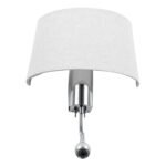 GLOBOSTAR® ELEGANT 01493 Μοντέρνο Φωτιστικό Τοίχου - Απλίκα Ξενοδοχείου Reading Light με Ντουί 1 x E27 LED 3W 360lm 36° AC 220-240V IP20 Θερμό Λευκό 2700K - Bridgelux COB Chip - Ασημί & Λευκό - Μ26.5 x Π15 x Υ43cm - 2 Χρόνια Εγγύηση - Image 6