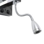 GLOBOSTAR® ELEGANT 01494 Μοντέρνο Φωτιστικό Τοίχου - Απλίκα Ξενοδοχείου Reading Light με Ντουί 1 x E27 LED 3W 360lm 36° AC 220-240V IP20 Θερμό Λευκό 2700K - Bridgelux COB Chip - Ασημί & Μαύρο - Μ17 x Π21 x Υ43cm - 2 Χρόνια Εγγύηση - Image 9