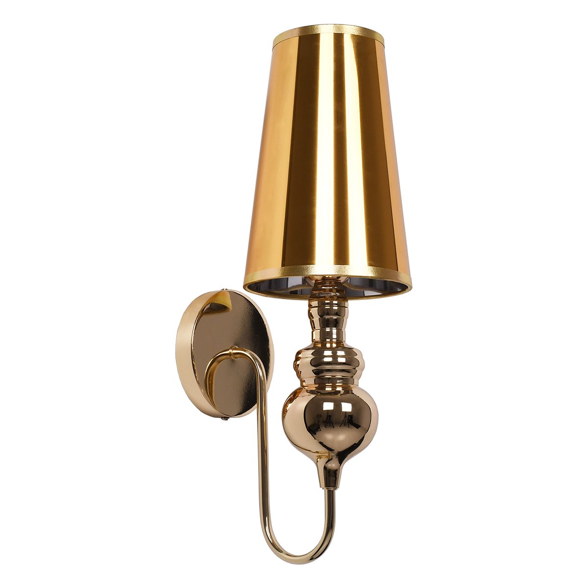 01497_0 GLOBOSTAR® LAURA 01497 Μοντέρνο Φωτιστικό Τοίχου - Απλίκα με Ντουί 1 x E27 AC 220-240V IP20 - Χρυσό - Μ21 x Π15 x Y48cm - Image 1