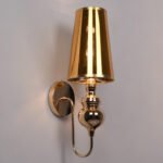 GLOBOSTAR® LAURA 01497 Μοντέρνο Φωτιστικό Τοίχου - Απλίκα με Ντουί 1 x E27 AC 220-240V IP20 - Χρυσό - Μ21 x Π15 x Y48cm - Image 3