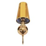 GLOBOSTAR® LAURA 01497 Μοντέρνο Φωτιστικό Τοίχου - Απλίκα με Ντουί 1 x E27 AC 220-240V IP20 - Χρυσό - Μ21 x Π15 x Y48cm - Image 5