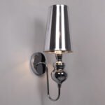 GLOBOSTAR® LAURA 01498 Μοντέρνο Φωτιστικό Τοίχου - Απλίκα με Ντουί 1 x E27 AC 220-240V IP20 - Ασημί - Μ21 x Π15 x Y48cm - Image 3