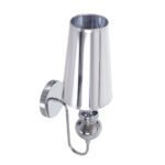 GLOBOSTAR® LAURA 01498 Μοντέρνο Φωτιστικό Τοίχου - Απλίκα με Ντουί 1 x E27 AC 220-240V IP20 - Ασημί - Μ21 x Π15 x Y48cm - Image 6