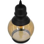 GLOBOSTAR® OLIVER 01505 Vintage Κρεμαστό Φωτιστικό Οροφής με Ντουί 1 x E27 AC 220-240V IP20 - Μελί & Μαύρο - Μ16 x Π16 x Υ25cm - Image 4