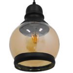 GLOBOSTAR® OLIVER 01505 Vintage Κρεμαστό Φωτιστικό Οροφής με Ντουί 1 x E27 AC 220-240V IP20 - Μελί & Μαύρο - Μ16 x Π16 x Υ25cm - Image 6