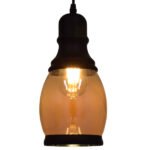 GLOBOSTAR® OLIVER 01507 Vintage Κρεμαστό Φωτιστικό Οροφής με Ντουί 1 x E27 AC 220-240V IP20 - Μελί & Μαύρο - Μ14 x Π14 x Υ30cm - Image 2