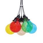 GLOBOSTAR® PARTY 01508 Μοντέρνο Κρεμαστό Φωτιστικό Οροφής με Ντουί 5 x E27 AC 220-240V IP20 - Πολύχρωμο - Μ41 x Π41 x Υ30cm