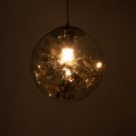 GLOBOSTAR® HARPER 01510 Μοντέρνο Κρεμαστό Φωτιστικό Οροφής με Ντουί 1 x E27 AC 220-240V IP20 - Διάφανο & Ασημί - Μ25 x Π25 x Υ30cm - Image 3