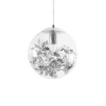 GLOBOSTAR® HARPER 01510 Μοντέρνο Κρεμαστό Φωτιστικό Οροφής με Ντουί 1 x E27 AC 220-240V IP20 - Διάφανο & Ασημί - Μ25 x Π25 x Υ30cm - Image 5