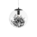 GLOBOSTAR® HARPER 01512 Μοντέρνο Κρεμαστό Φωτιστικό Οροφής με Ντουί 1 x E27 AC 220-240V IP20 - Διάφανο & Μαύρο - Μ25 x Π25 x Υ30cm - Image 5