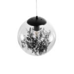 GLOBOSTAR® HARPER 01512 Μοντέρνο Κρεμαστό Φωτιστικό Οροφής με Ντουί 1 x E27 AC 220-240V IP20 - Διάφανο & Μαύρο - Μ25 x Π25 x Υ30cm - Image 7