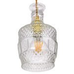 GLOBOSTAR® WHISKEY 01513 Vintage Κρεμαστό Φωτιστικό Οροφής με Ντουί 1 x E27 AC 220-240V IP20 - Διάφανο - Μ13 x Π13 x Υ22cm - Image 6