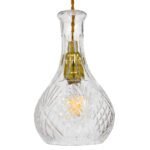 GLOBOSTAR® WHISKEY 01514 Vintage Κρεμαστό Φωτιστικό Οροφής με Ντουί 1 x E27 AC 220-240V IP20 - Διάφανο - Μ14 x Π14 x Υ23cm