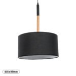 GLOBOSTAR® BRONX 01517 Μοντέρνο Κρεμαστό Φωτιστικό Οροφής με Ντουί 1 x E27 AC 220-240V IP20 - Μαύρο & Μπεζ - Μ35 x Π35 x Υ50cm