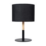 GLOBOSTAR® BRONX 01519 Μοντέρνο Επιτραπέζιο Φωτιστικό Πορτατίφ με Ντουί 1 x E27 AC 220-240V IP20 - Μαύρο & Μπεζ - Μ25 x Π25 x Υ40cm - Image 4