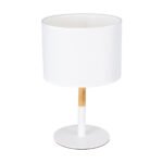 GLOBOSTAR® BRONX 01520 Μοντέρνο Επιτραπέζιο Φωτιστικό Πορτατίφ με Ντουί 1 x E27 AC 220-240V IP20 - Λευκό & Μπεζ - Μ25 x Π25 x Υ40cm