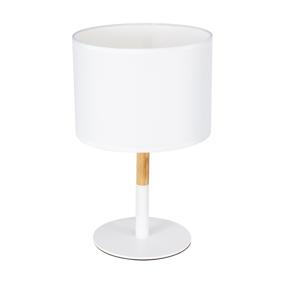 01520_0 GLOBOSTAR® BRONX 01520 Μοντέρνο Επιτραπέζιο Φωτιστικό Πορτατίφ με Ντουί 1 x E27 AC 220-240V IP20 - Λευκό & Μπεζ - Μ25 x Π25 x Υ40cm - Image 1