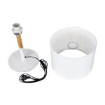 GLOBOSTAR® BRONX 01520 Μοντέρνο Επιτραπέζιο Φωτιστικό Πορτατίφ με Ντουί 1 x E27 AC 220-240V IP20 - Λευκό & Μπεζ - Μ25 x Π25 x Υ40cm - Image 9