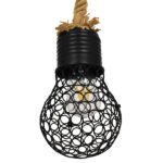 GLOBOSTAR® URBAN 01521 Vintage Κρεμαστό Φωτιστικό Οροφής με Ντουί 1 x E27 AC 220-240V IP20 - Μαύρο & Μπεζ - Μ15 x Π15 x Υ25cm