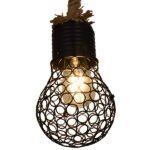 GLOBOSTAR® URBAN 01521 Vintage Κρεμαστό Φωτιστικό Οροφής με Ντουί 1 x E27 AC 220-240V IP20 - Μαύρο & Μπεζ - Μ15 x Π15 x Υ25cm - Image 2