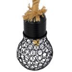 GLOBOSTAR® URBAN 01521 Vintage Κρεμαστό Φωτιστικό Οροφής με Ντουί 1 x E27 AC 220-240V IP20 - Μαύρο & Μπεζ - Μ15 x Π15 x Υ25cm - Image 4