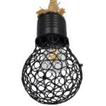 GLOBOSTAR® URBAN 01521 Vintage Κρεμαστό Φωτιστικό Οροφής με Ντουί 1 x E27 AC 220-240V IP20 - Μαύρο & Μπεζ - Μ15 x Π15 x Υ25cm - Image 6