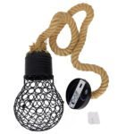 GLOBOSTAR® URBAN 01521 Vintage Κρεμαστό Φωτιστικό Οροφής με Ντουί 1 x E27 AC 220-240V IP20 - Μαύρο & Μπεζ - Μ15 x Π15 x Υ25cm - Image 8